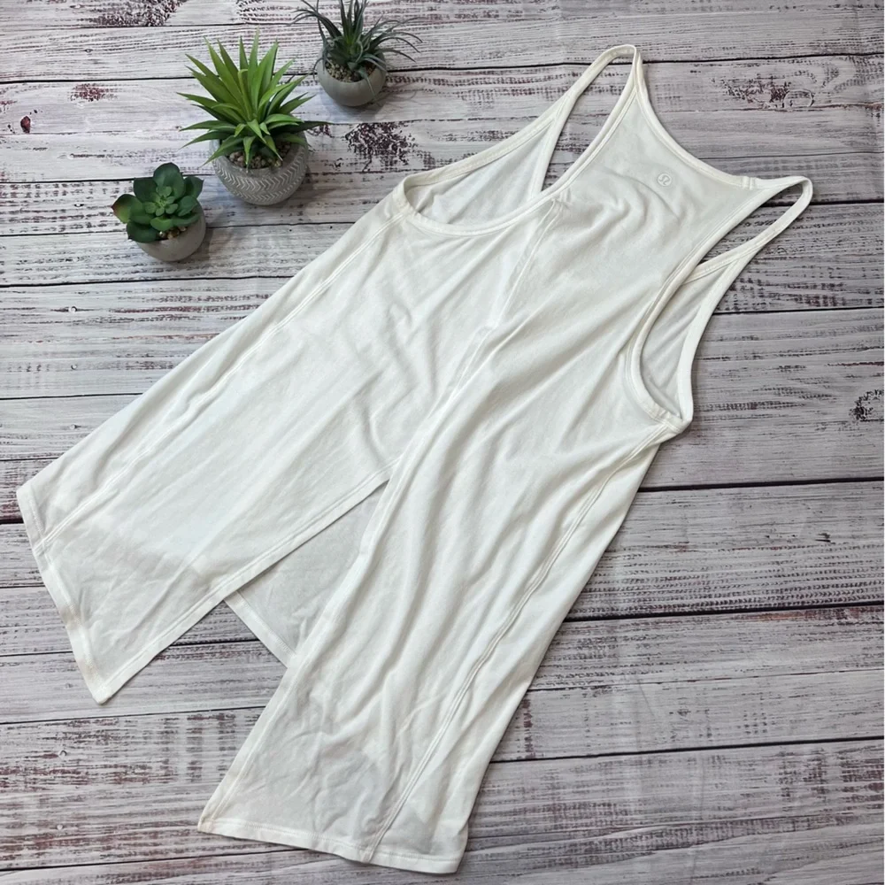 Lululemon White Tie Back Tank Top - Picture 2 of 6